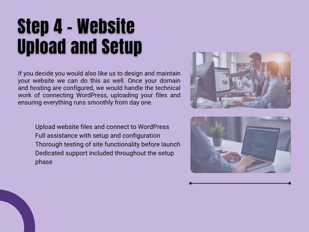 An explanation of Step 1 including domain selection and registration