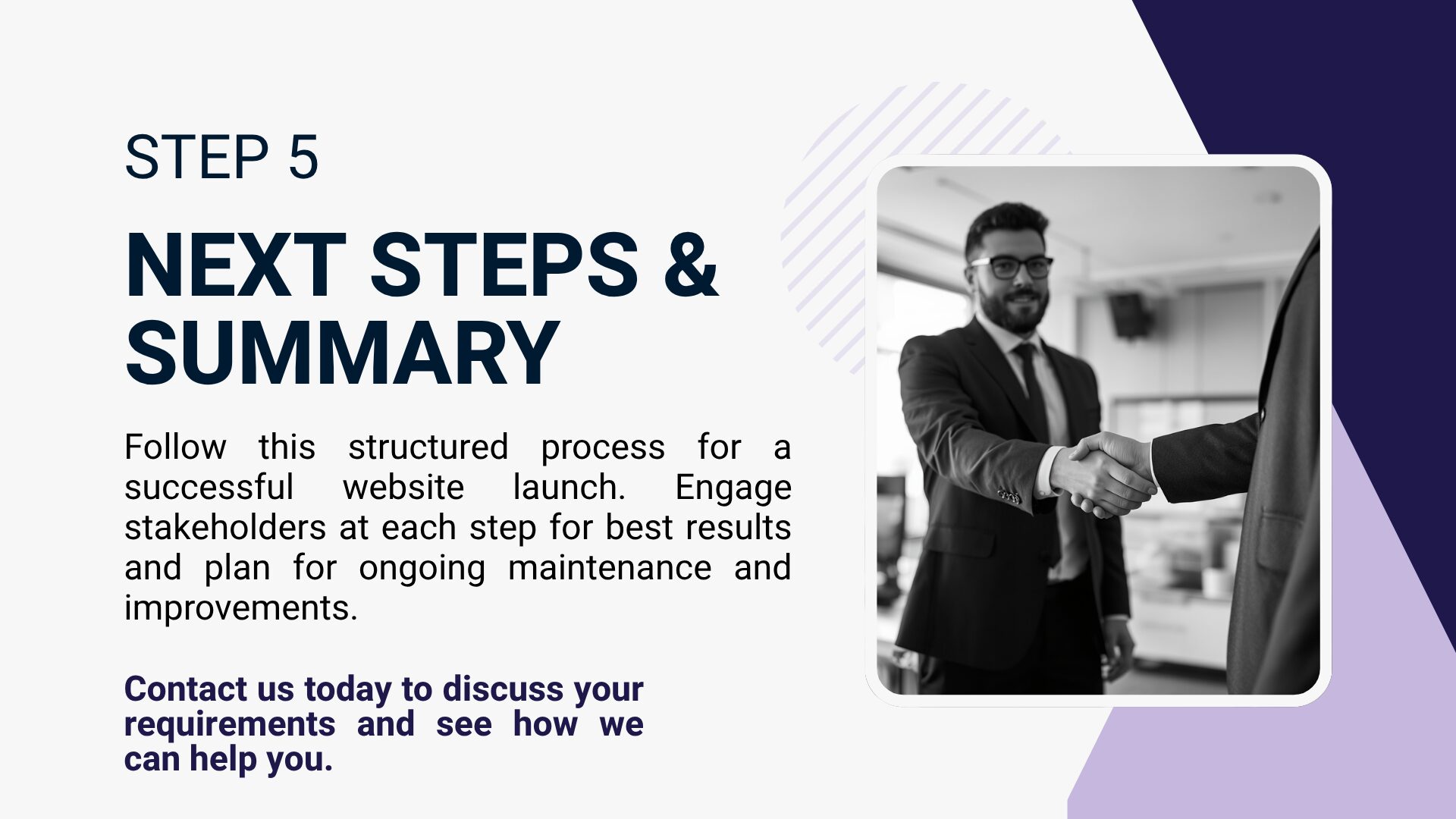 An explanation of Step 1 including domain selection and registration